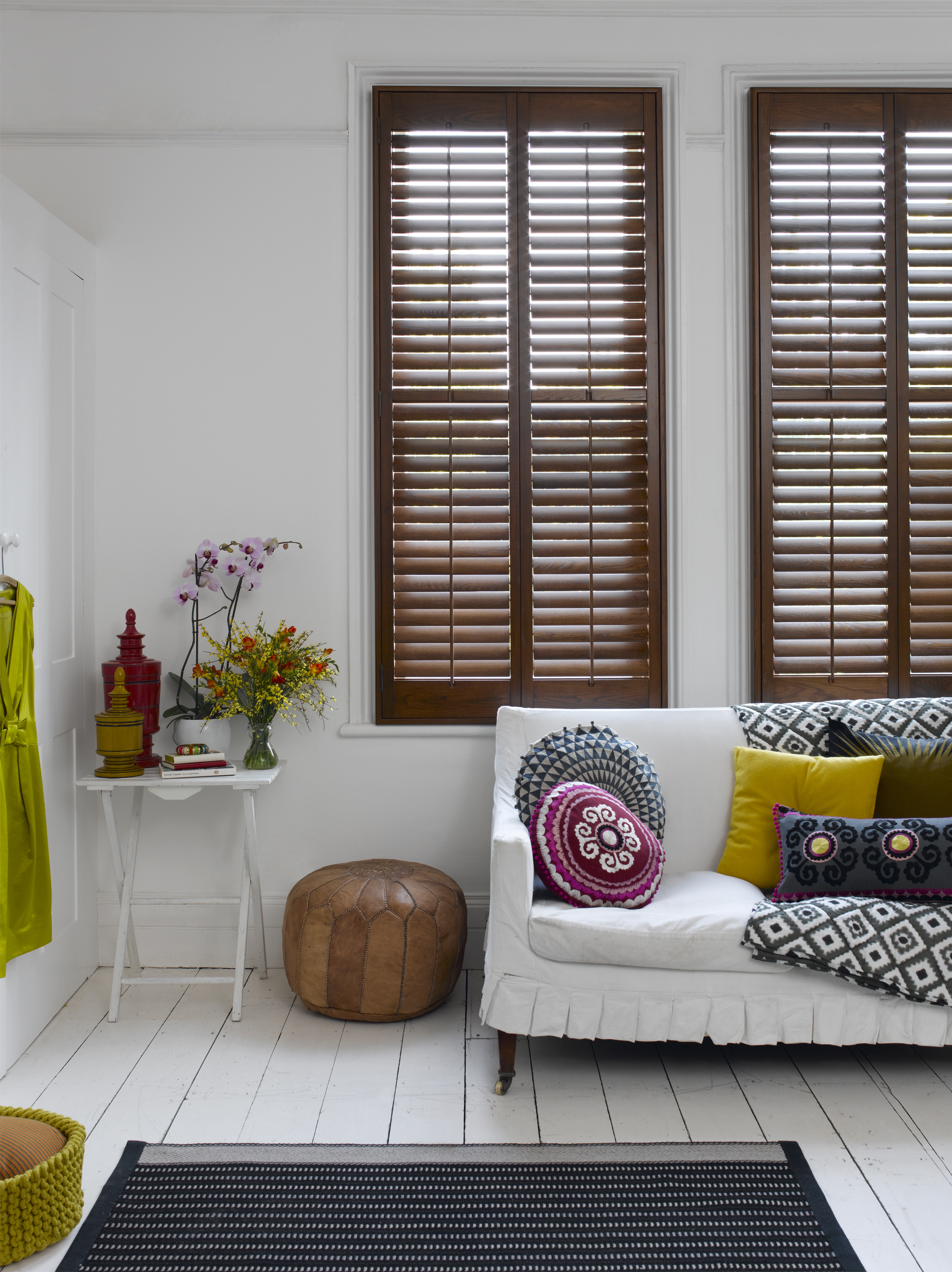 SureFix Shutters Waterlooville – Tall, Full height, Eclectic lounge, closed Window Shutters